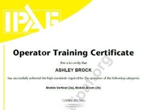 IPAF Training Completed